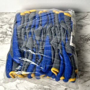 Textured Latex Coated Gripping Gloves 12pk Blue Yellow Gray Size XL